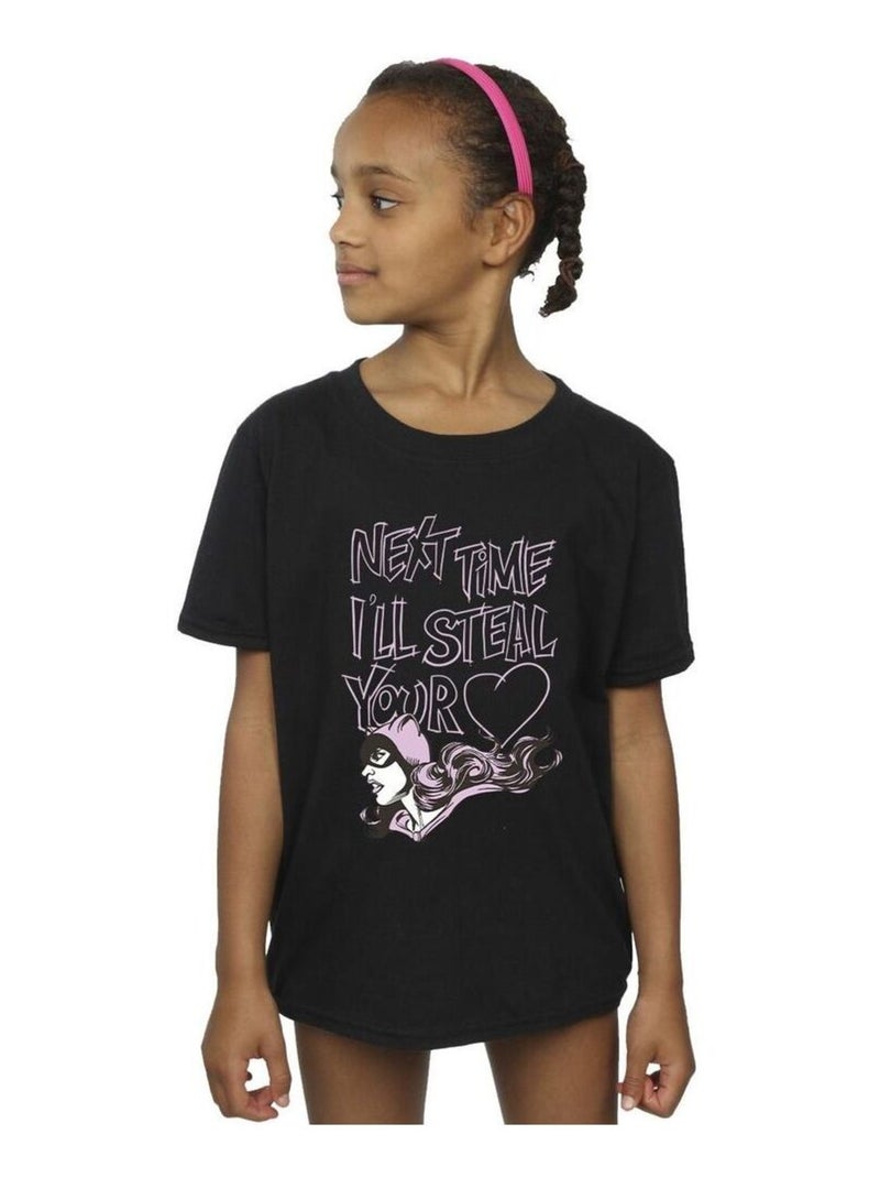 DC Comics - T-shirt I'LL STEAL YOUR HEART Noir - Kiabi