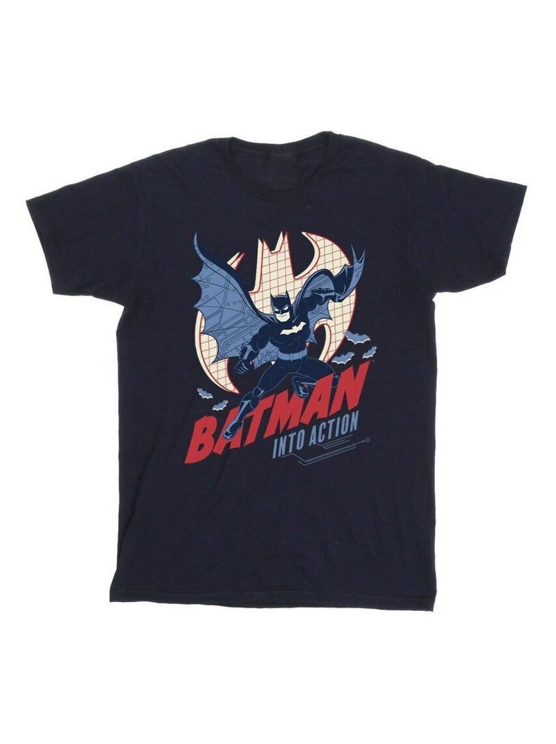 DC Comics - T-shirt INTO ACTION Bleu marine - Kiabi