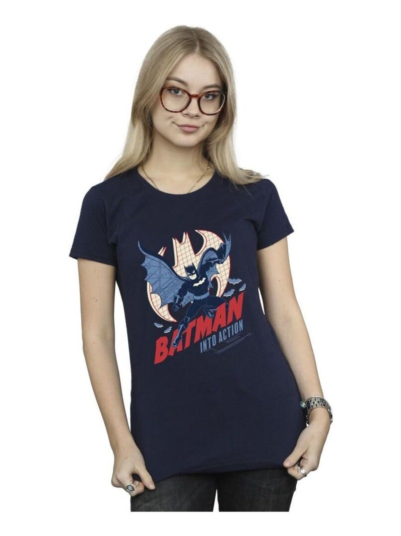 DC Comics - T-shirt INTO ACTION Bleu marine - Kiabi