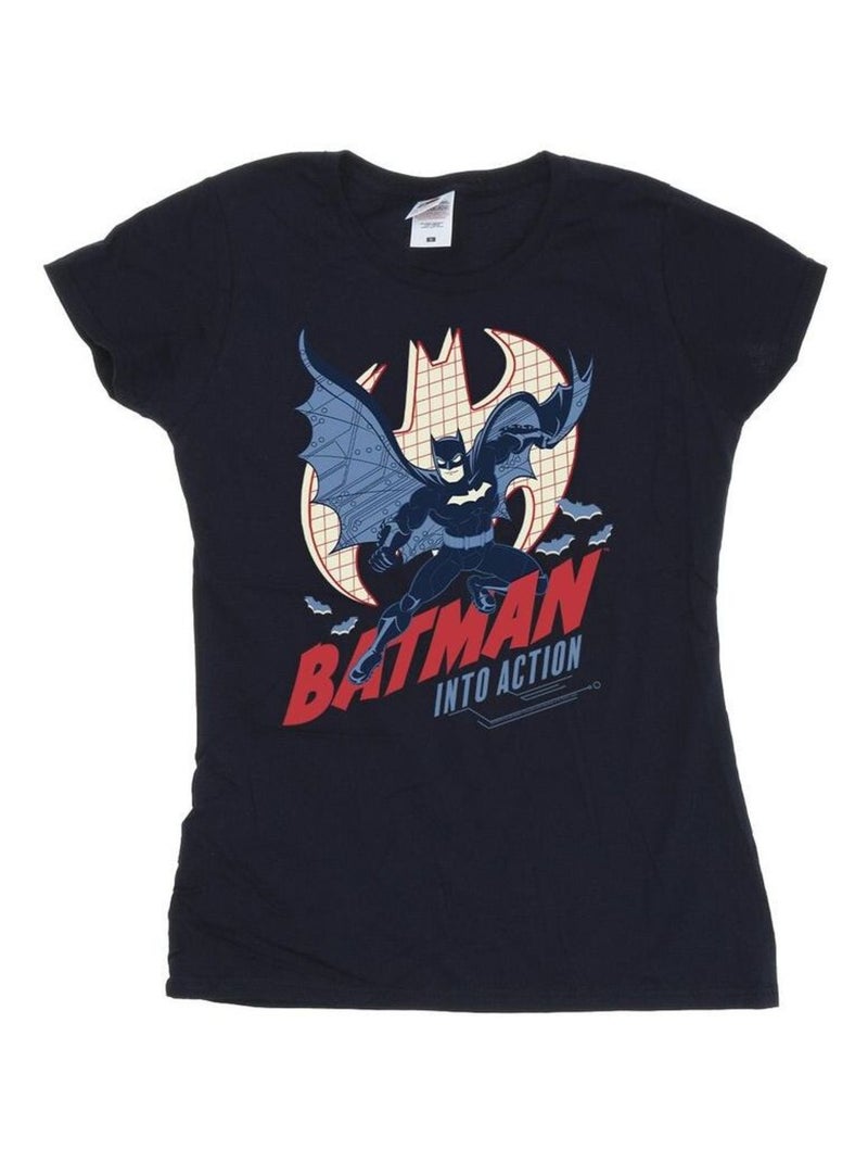 DC Comics - T-shirt INTO ACTION Bleu marine - Kiabi