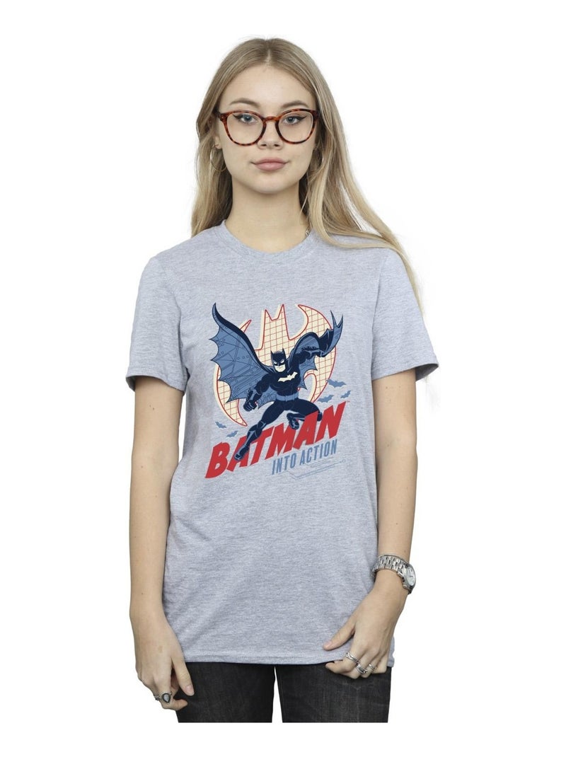 DC Comics - T-shirt INTO ACTION Gris chiné - Kiabi