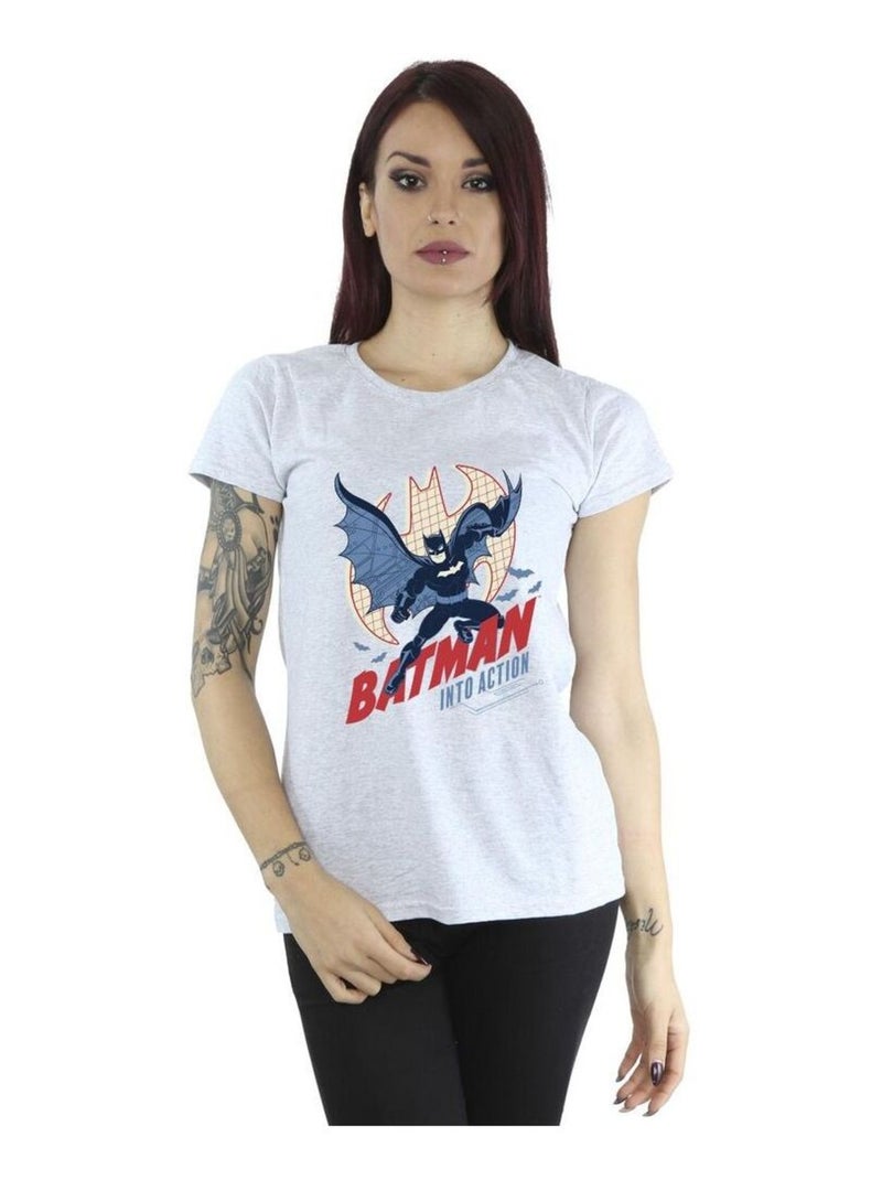 DC Comics - T-shirt INTO ACTION Gris chiné - Kiabi