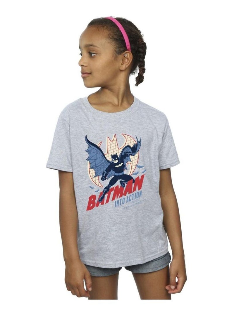 DC Comics - T-shirt INTO ACTION Gris chiné - Kiabi