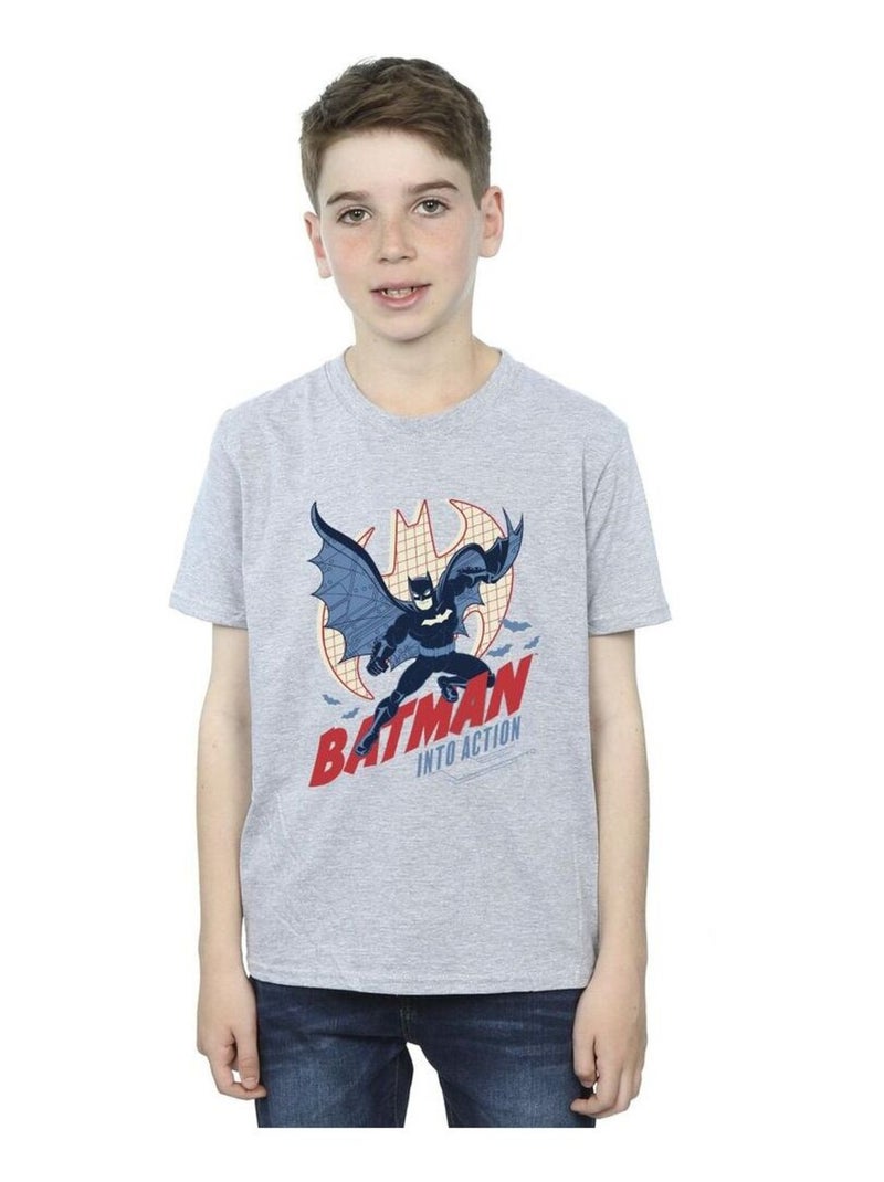 DC Comics - T-shirt INTO ACTION Gris chiné - Kiabi