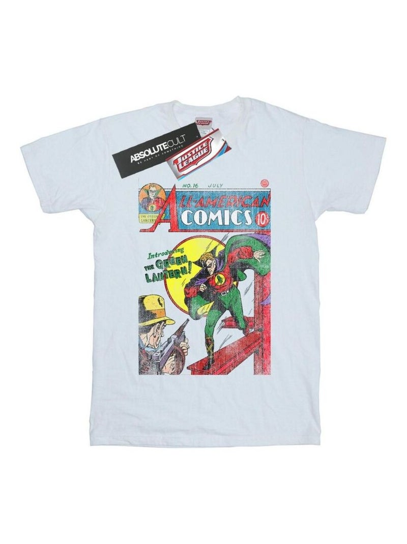 DC Comics - T-shirt JUSTICE LEAGUE ALL AMERICAN ISSUE Blanc - Kiabi