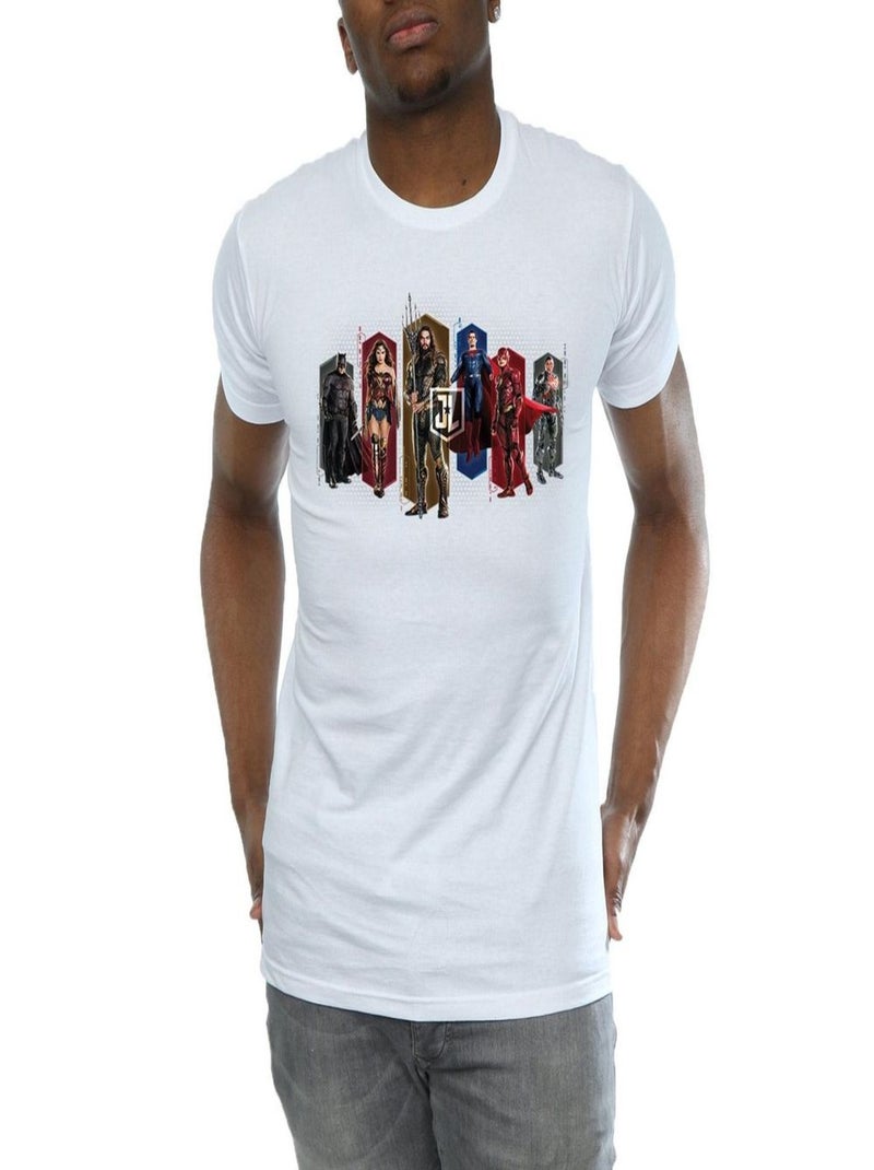 DC Comics - T-shirt JUSTICE LEAGUE Blanc - Kiabi