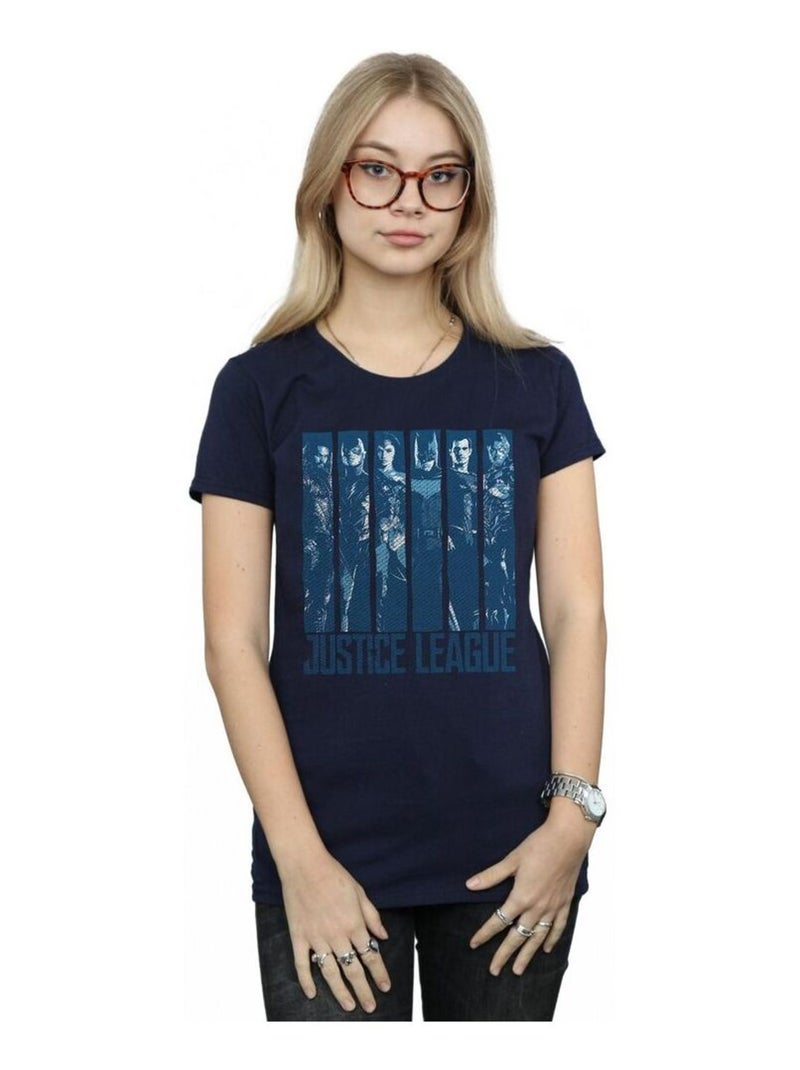 DC Comics - T-shirt JUSTICE LEAGUE Bleu marine - Kiabi