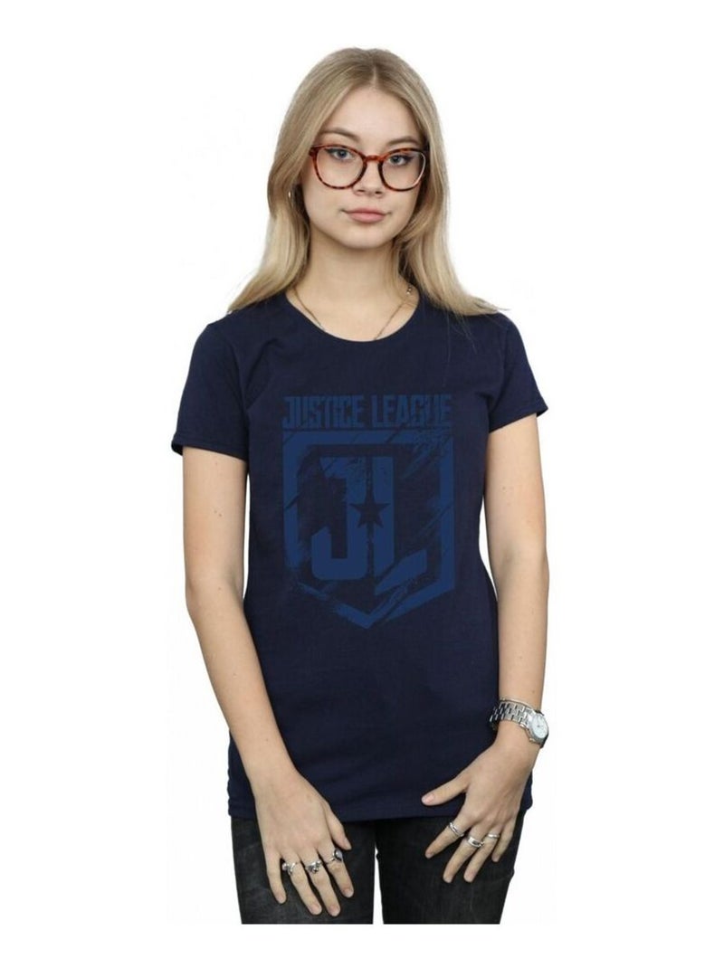 DC Comics - T-shirt JUSTICE LEAGUE Bleu marine - Kiabi