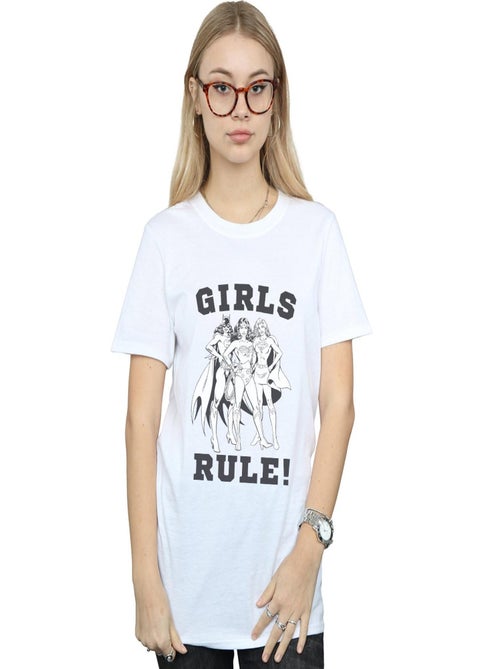 DC Comics - T-shirt JUSTICE LEAGUE GIRLS RULE - Kiabi