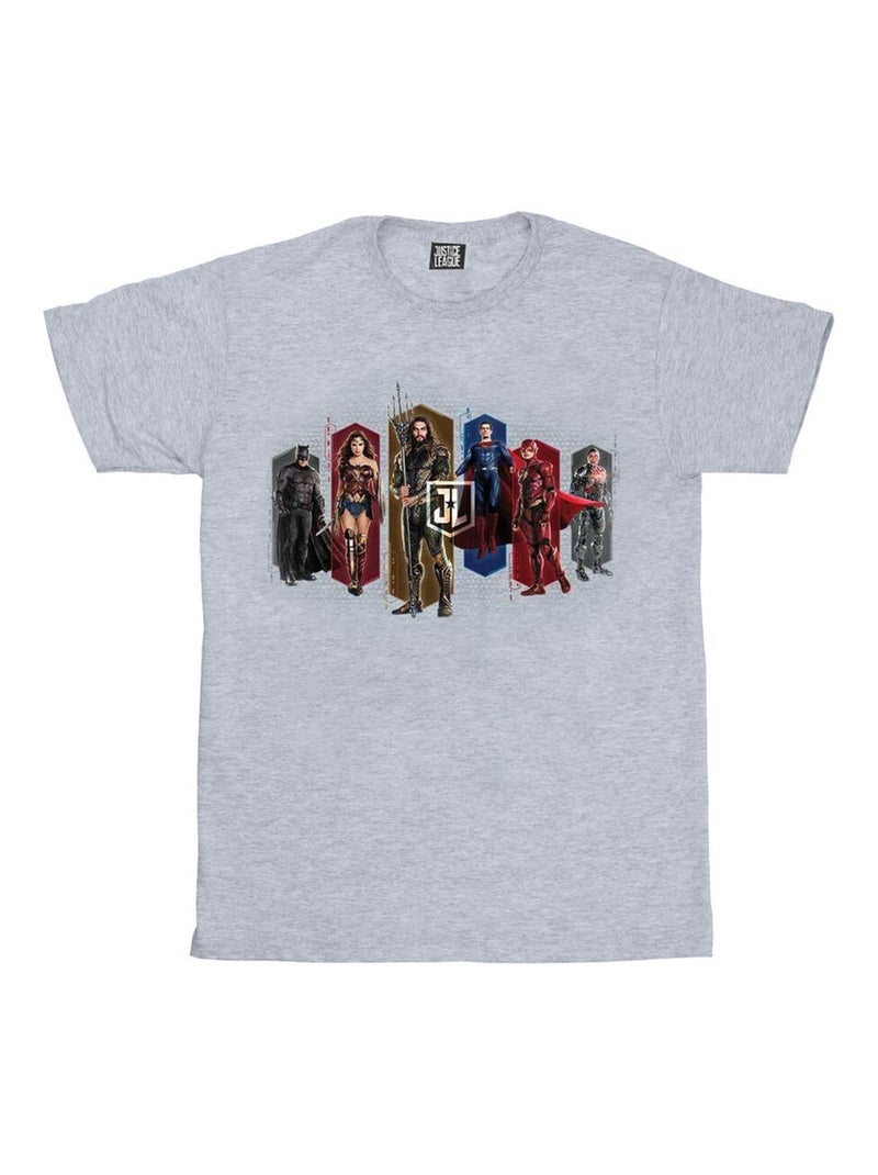 DC Comics - T-shirt JUSTICE LEAGUE Gris chiné - Kiabi