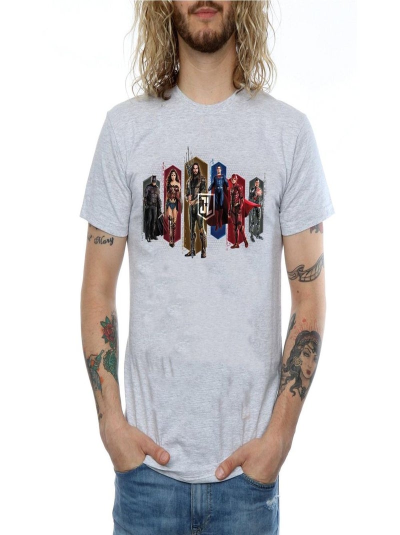 DC Comics - T-shirt JUSTICE LEAGUE Gris chiné - Kiabi