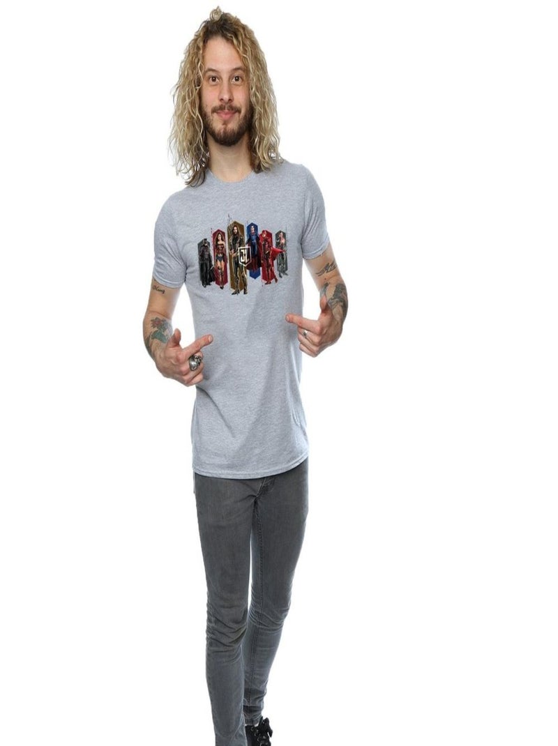 DC Comics - T-shirt JUSTICE LEAGUE Gris chiné - Kiabi