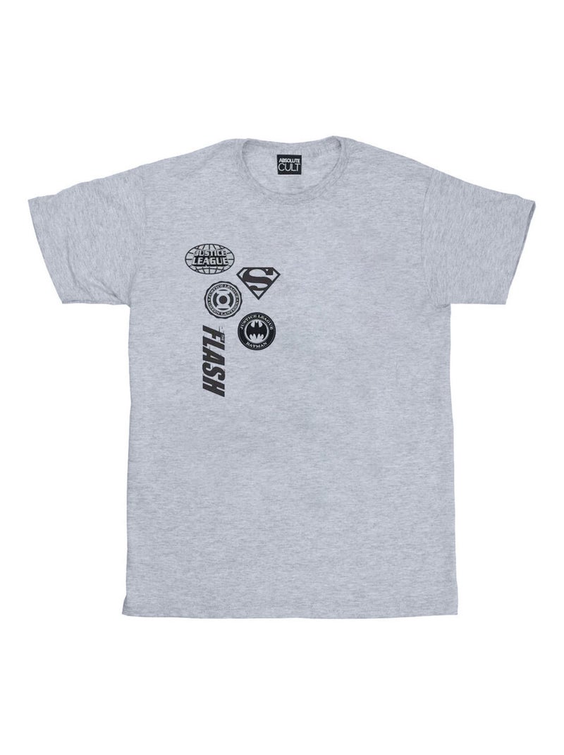 DC Comics - T-shirt JUSTICE LEAGUE Gris chiné - Kiabi