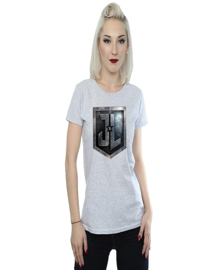 DC Comics - T-shirt JUSTICE LEAGUE Gris chiné - Kiabi