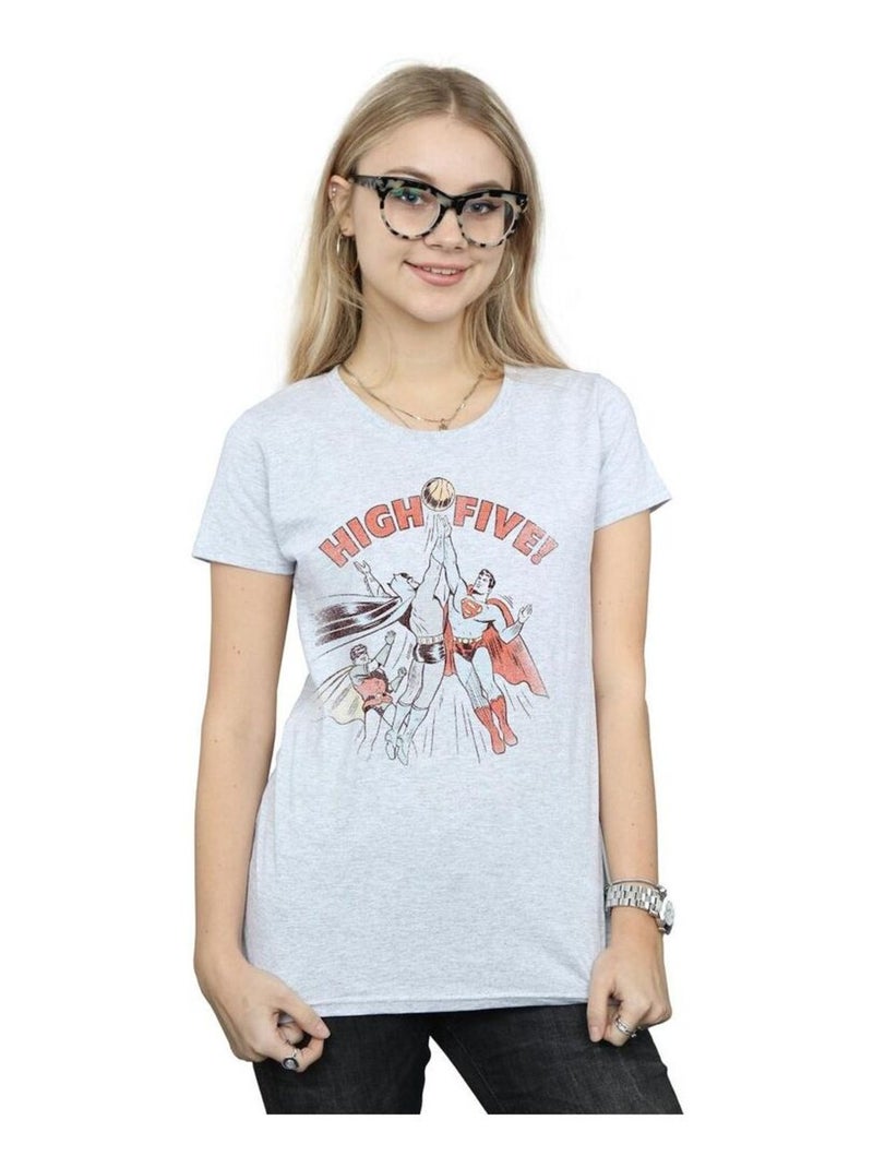 DC Comics - T-shirt JUSTICE LEAGUE Gris chiné - Kiabi