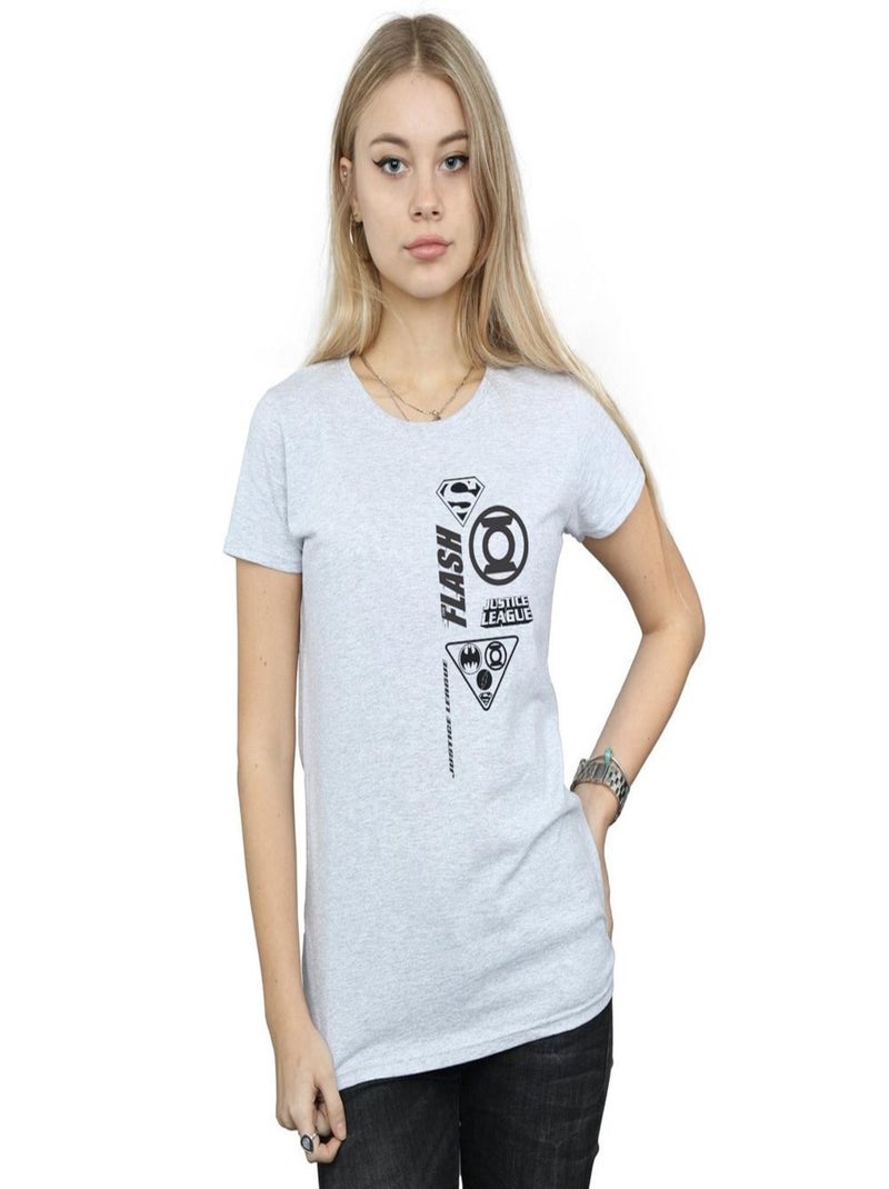 DC Comics - T-shirt JUSTICE LEAGUE Gris chiné - Kiabi