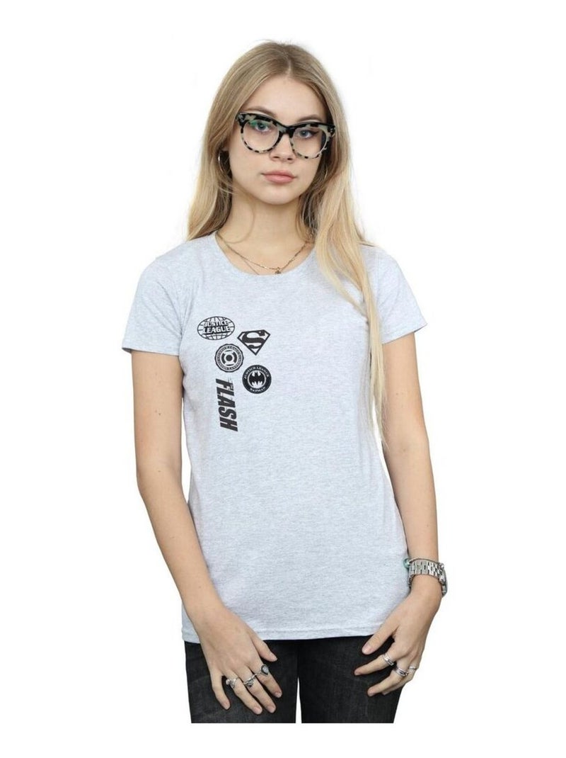 DC Comics - T-shirt JUSTICE LEAGUE Gris chiné - Kiabi