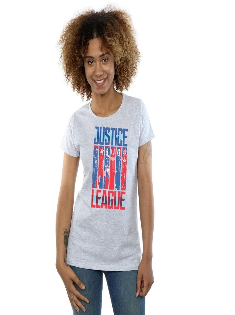 DC Comics - T-shirt JUSTICE LEAGUE Gris chiné - Kiabi