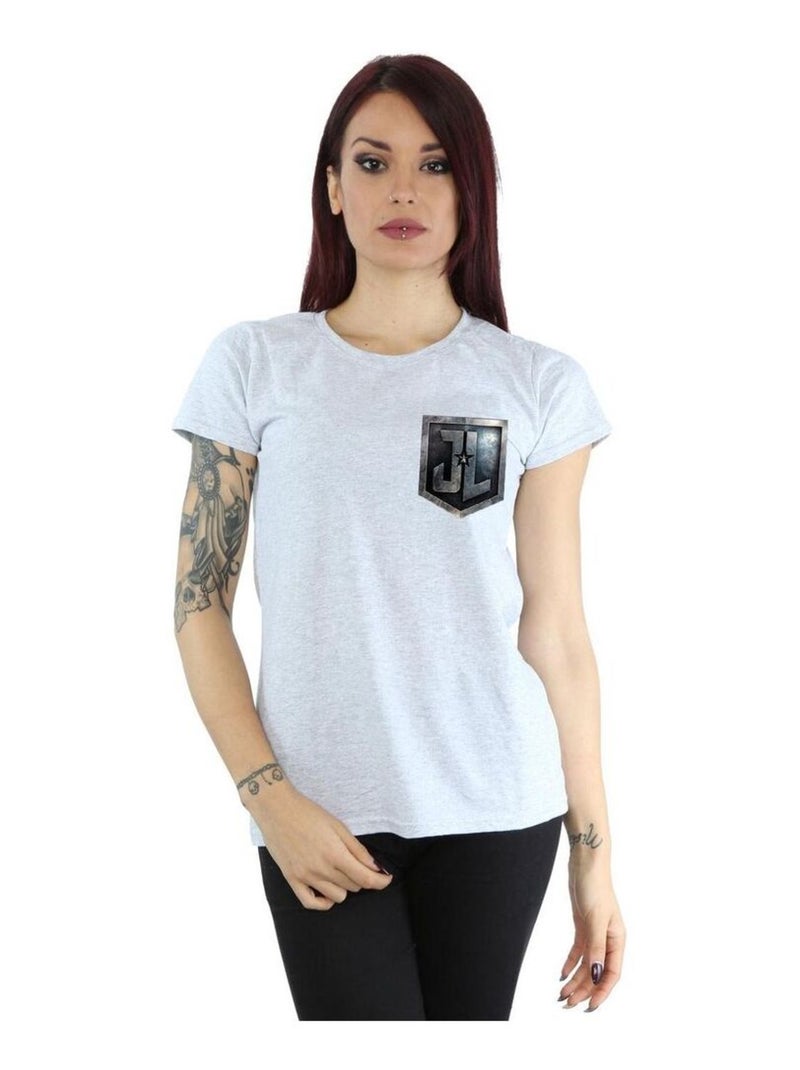 DC Comics - T-shirt JUSTICE LEAGUE Gris chiné - Kiabi