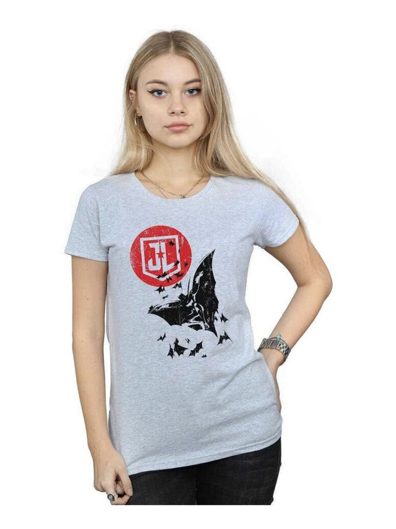 DC Comics - T-shirt JUSTICE LEAGUE Gris chiné - Kiabi