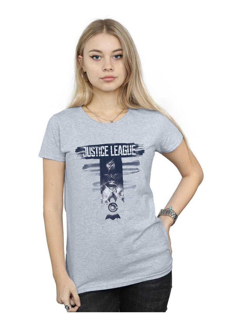 DC Comics - T-shirt JUSTICE LEAGUE Gris chiné - Kiabi