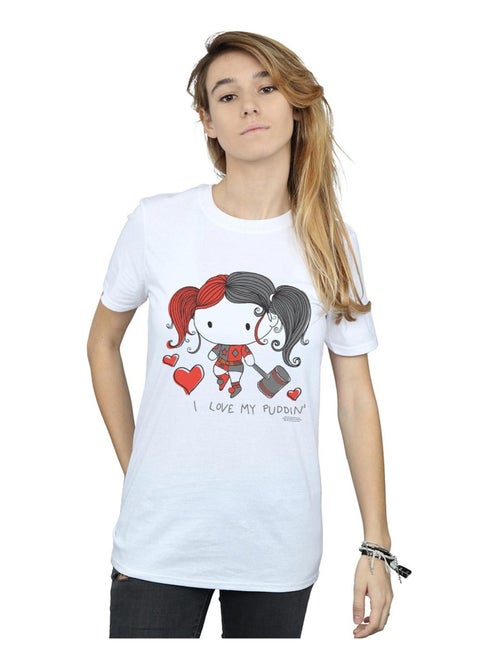 DC Comics - T-shirt JUSTICE LEAGUE LOVE MY PUDDIN' - Kiabi