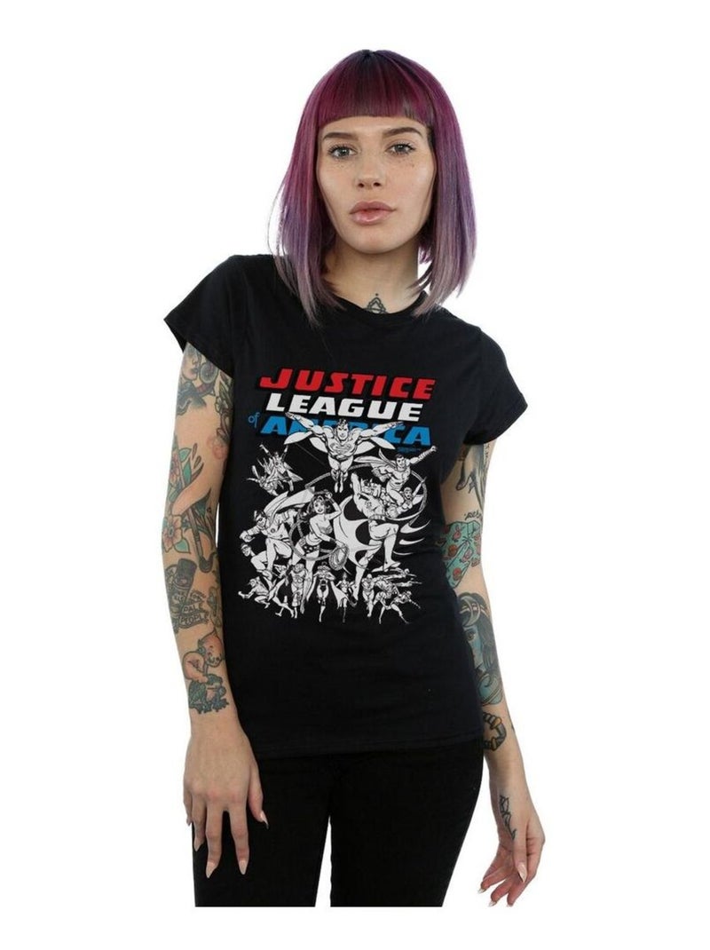 DC Comics - T-shirt JUSTICE LEAGUE Noir - Kiabi