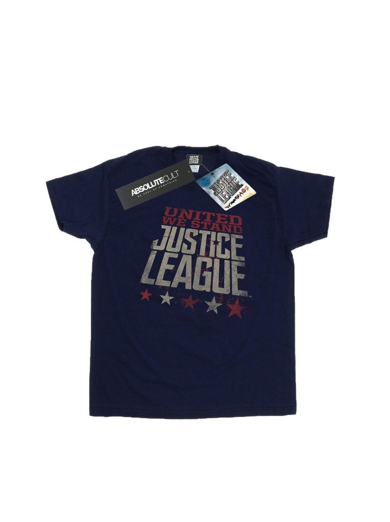 DC Comics - T-shirt JUSTICE LEAGUE UNITED WE STAND Bleu marine - Kiabi