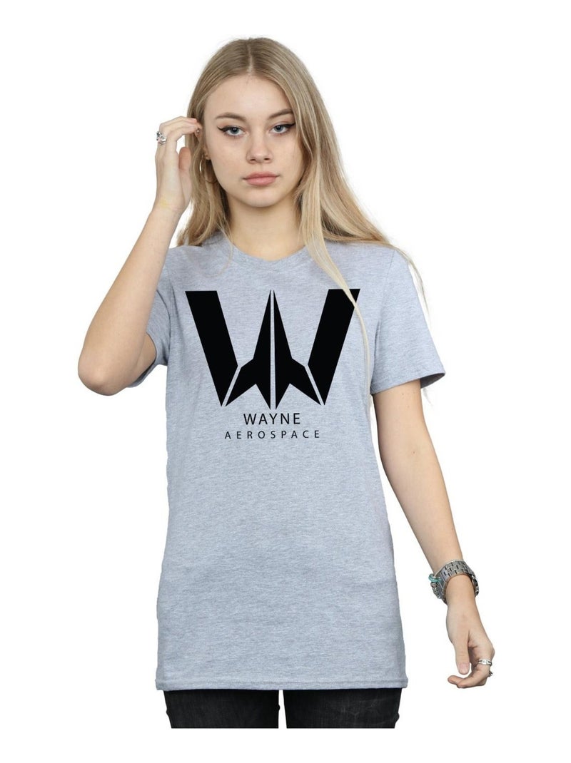 DC Comics - T-shirt JUSTICE LEAGUE WAYNE AEROSPACE Gris chiné - Kiabi