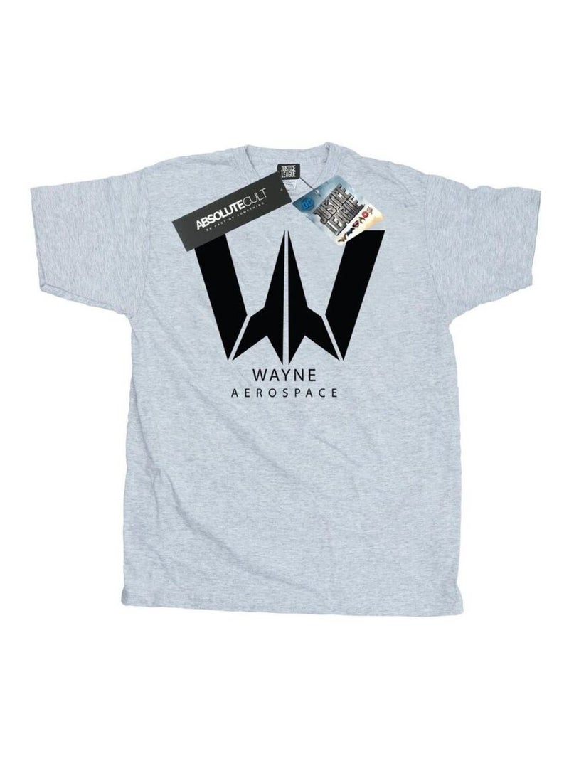 DC Comics - T-shirt JUSTICE LEAGUE WAYNE AEROSPACE Gris chiné - Kiabi