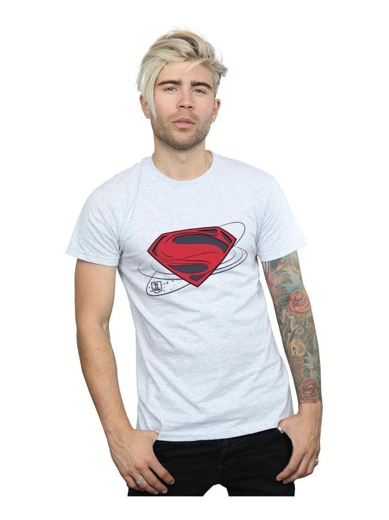 DC Comics - T-shirt La Ligue des Justiciers Gris chiné - Kiabi