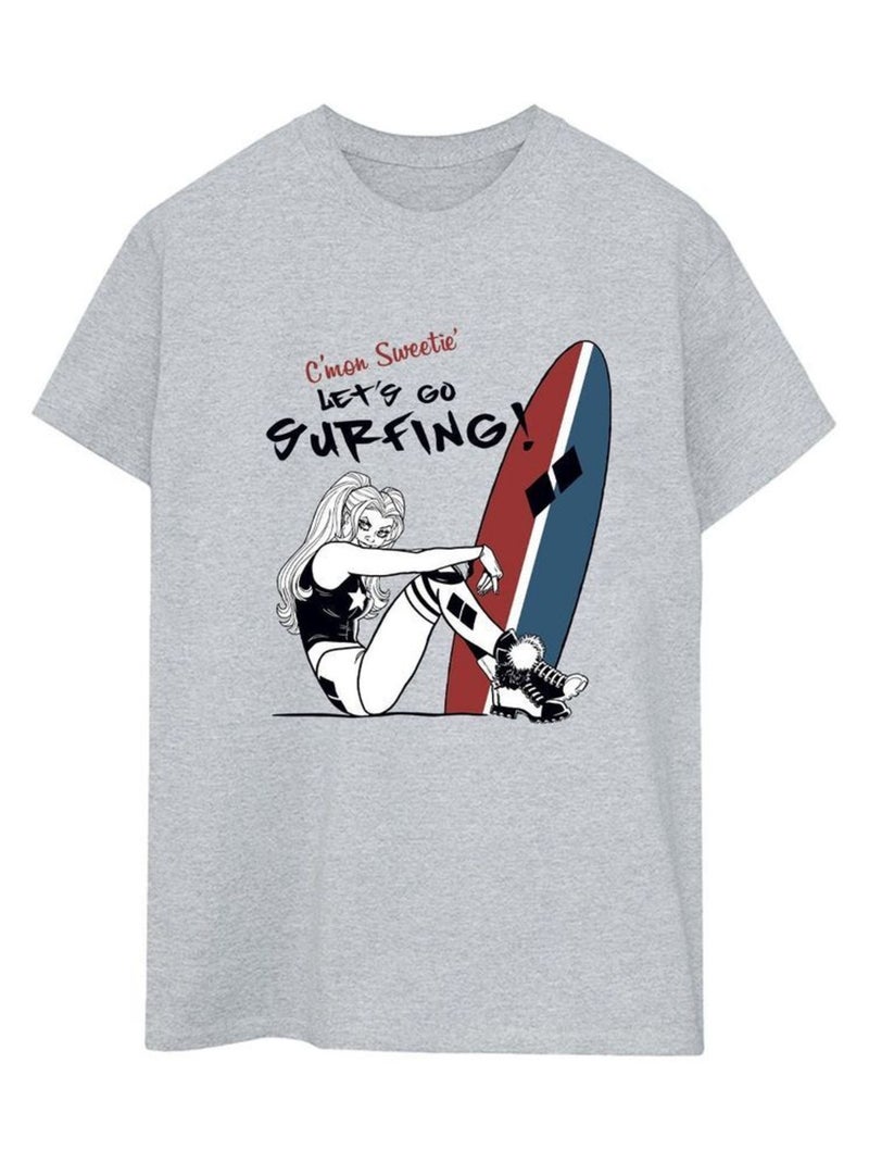 DC Comics - T-shirt LET'S GO SURFING Gris chiné - Kiabi