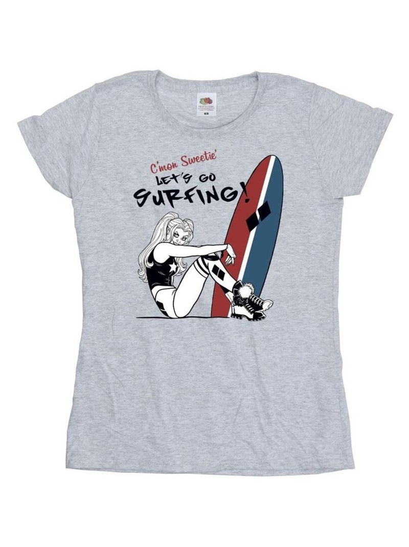 DC Comics - T-shirt LET'S GO SURFING Gris chiné - Kiabi