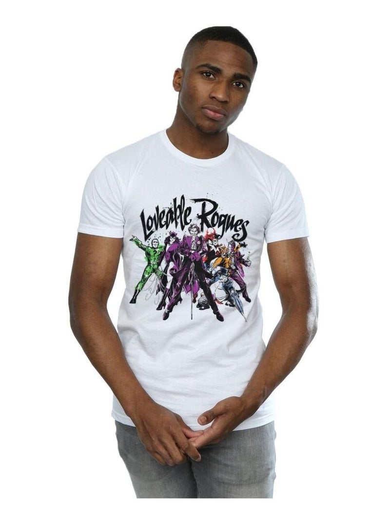 DC Comics - T-shirt LOVEABLE ROGUES Blanc - Kiabi