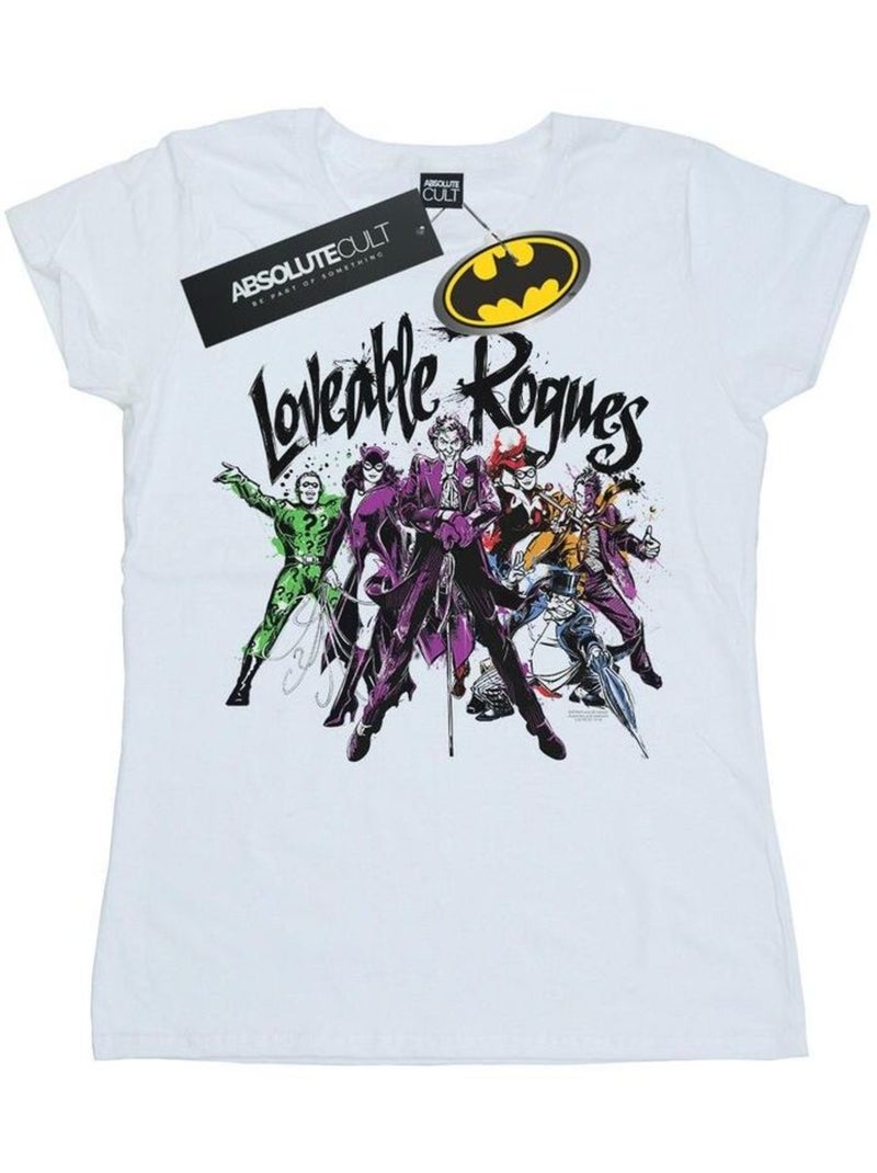 DC Comics - T-shirt LOVEABLE ROGUES Blanc - Kiabi