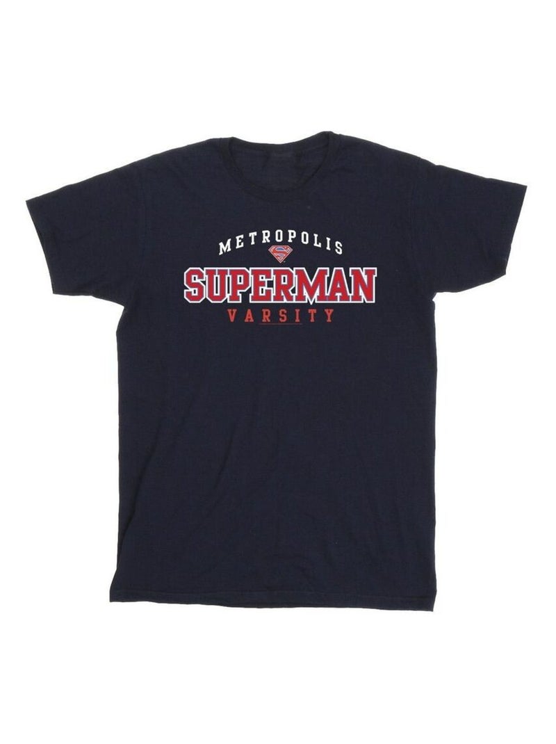 DC Comics - T-shirt METROPOLIS Bleu marine - Kiabi