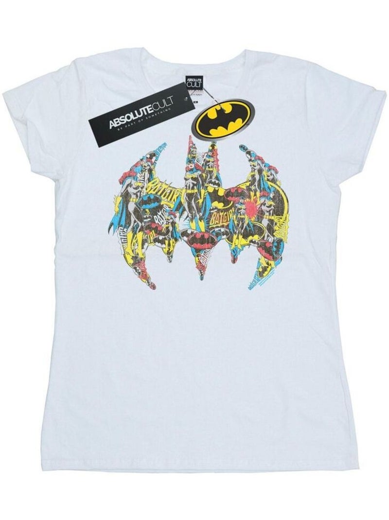 DC Comics - T-shirt motif Batman et Batgirl motif/style Collage Blanc - Kiabi