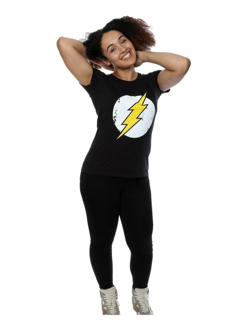 DC Comics - T-shirt motif Flash motif/style logo usé Noir - Kiabi