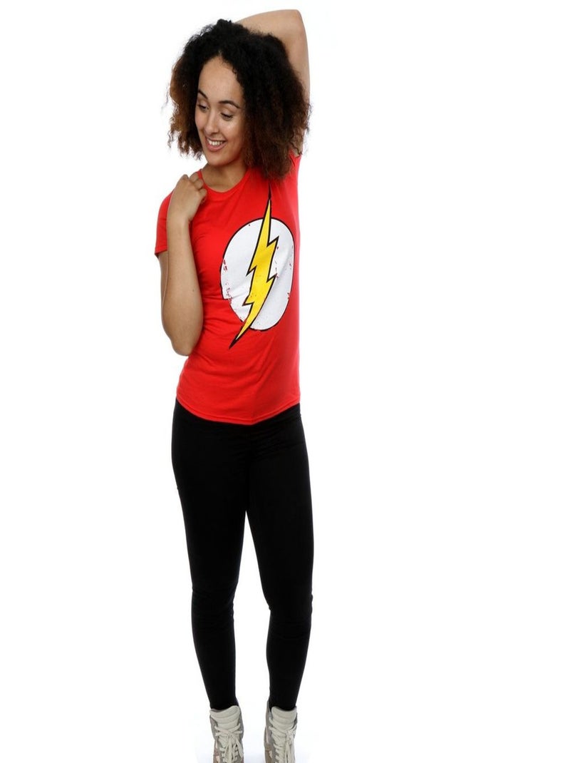 DC Comics - T-shirt motif Flash motif/style logo usé Rouge - Kiabi