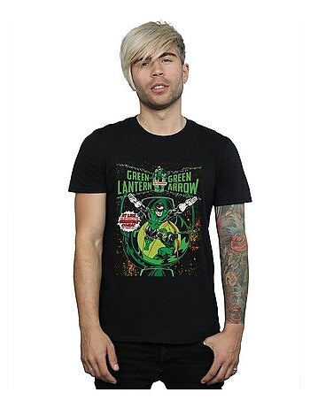 DC Comics - T-shirt motif Green Lantern et Green Arrow motif/style couverture de bande dessinée