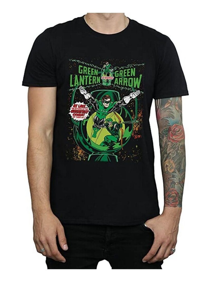 DC Comics - T-shirt motif Green Lantern et Green Arrow motif/style couverture de bande dessinée Noir - Kiabi