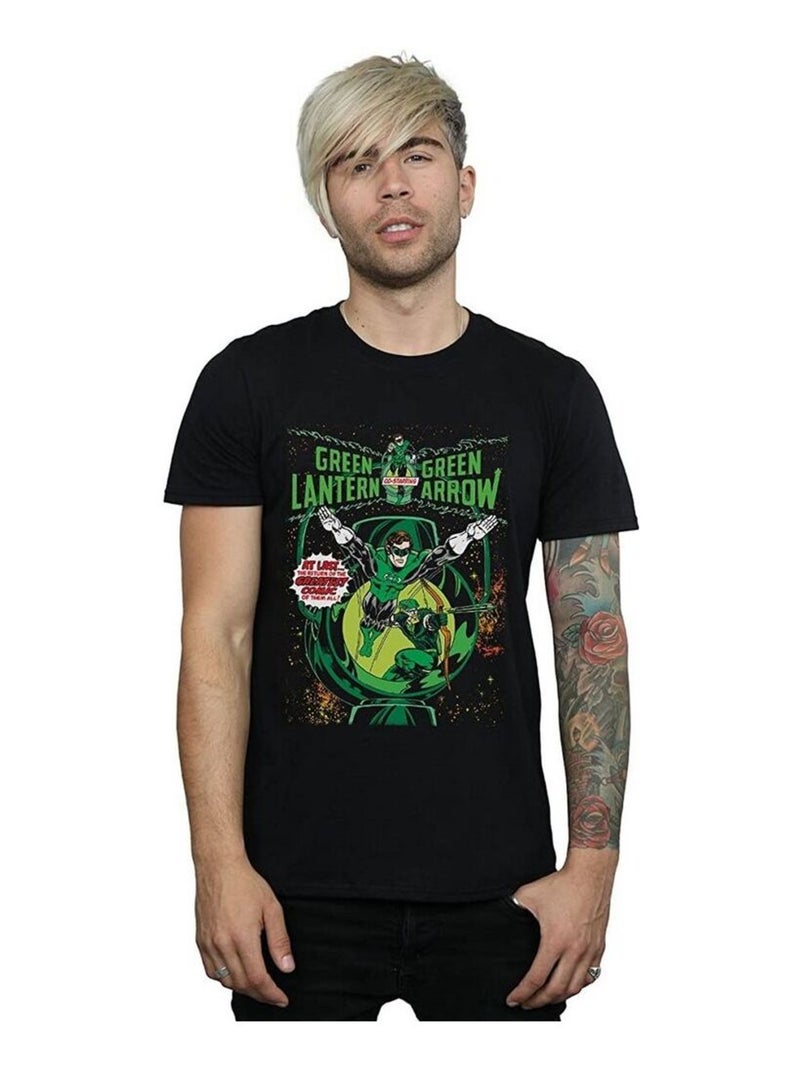 DC Comics - T-shirt motif Green Lantern et Green Arrow motif/style couverture de bande dessinée Noir - Kiabi