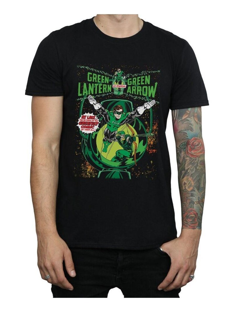 DC Comics - T-shirt motif Green Lantern et Green Arrow motif/style couverture de bande dessinée Noir - Kiabi