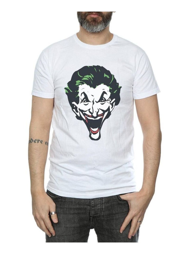DC Comics - T-shirt motif Le Joker motif/style gros visage Blanc - Kiabi