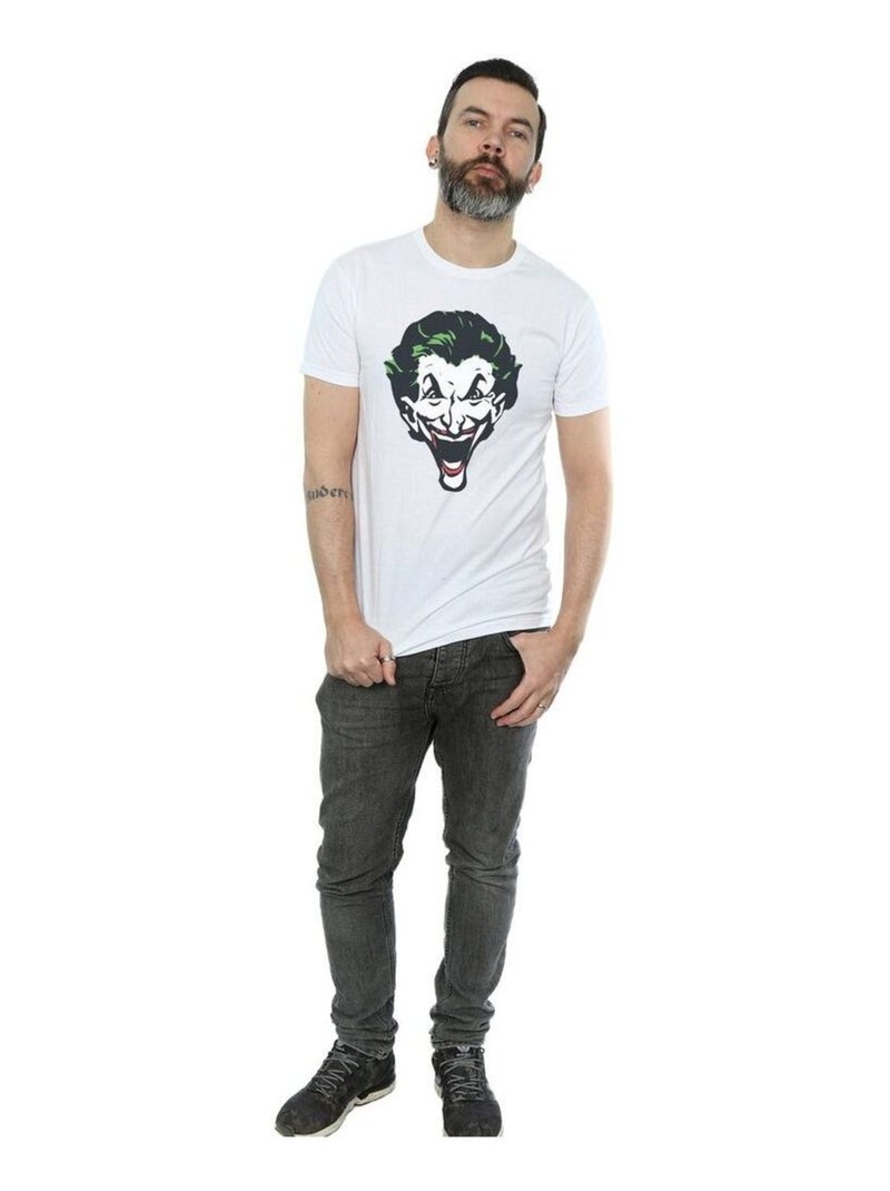 DC Comics - T-shirt motif Le Joker motif/style gros visage Blanc - Kiabi