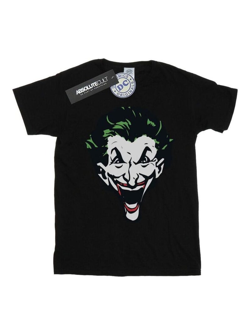 DC Comics - T-shirt motif Le Joker motif/style gros visage Noir - Kiabi