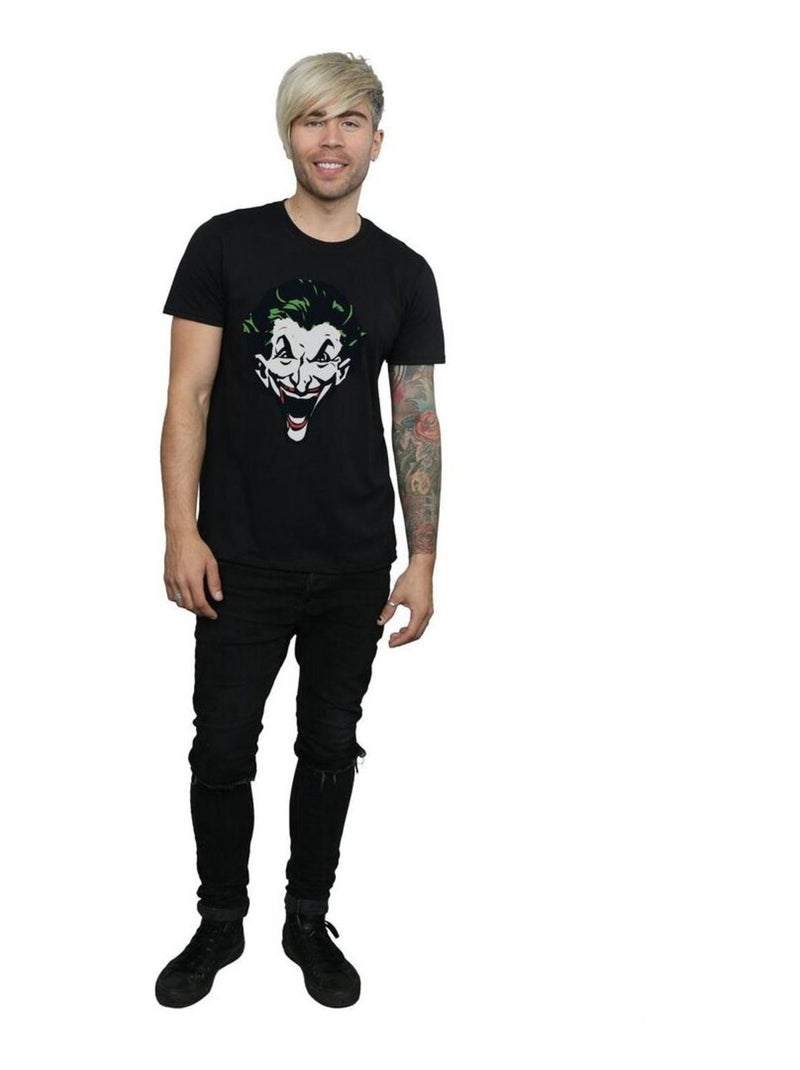 DC Comics - T-shirt motif Le Joker motif/style gros visage Noir - Kiabi