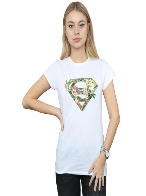 DC Comics - T-shirt motif Supergirl motif/style Bouclier floral - Kiabi