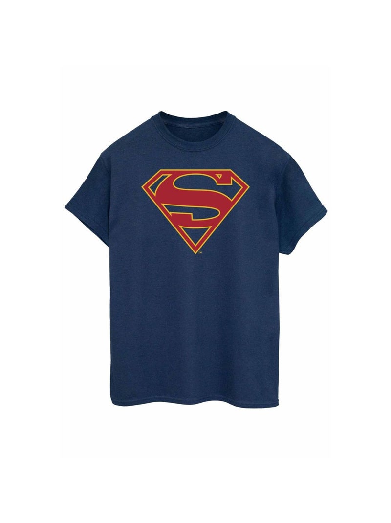 DC Comics - T-shirt motif Supergirl motif/style logo Bleu marine - Kiabi