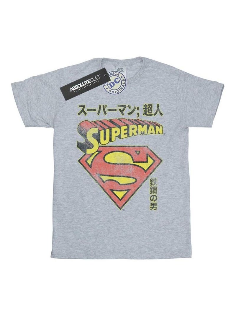 DC Comics - T-shirt motif Superman motif/style Bouclier Gris chiné - Kiabi